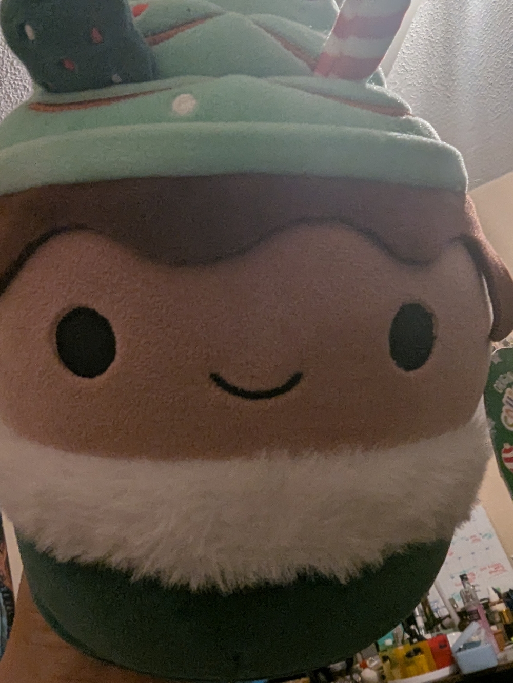 Squishmallows Mint & Brown Cupcake Plush Hat - Cute Dessert Character